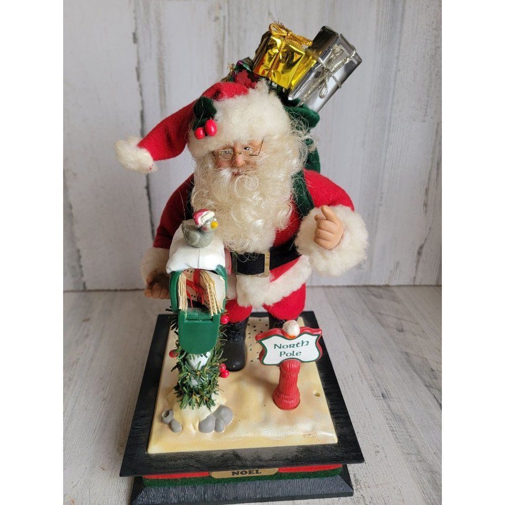 Holiday Creations 1993 checking the mail animated Santa Claus Xmas